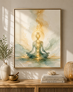 chakra alignment wall art – spiritual energy meditation print